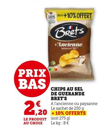 Hyper U Bret's chips au sel de guerande offre