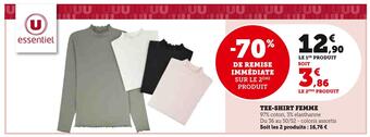 Hyper U U essentiel tee-shirt femme offre