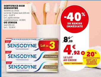 Hyper U Sensodyne dentifrice soin offre