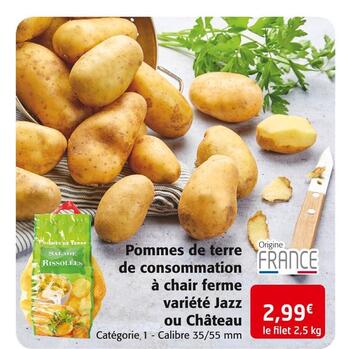 Colruyt Pommes de terre de consommation à chair ferme variété jazz ou château offre