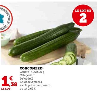 Hyper U Concombre offre