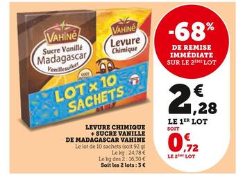 Hyper U Vahine levure chimique + sucre vanille de madagascar offre