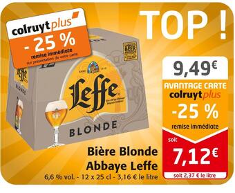 Colruyt Leffe bière blonde abbaye offre