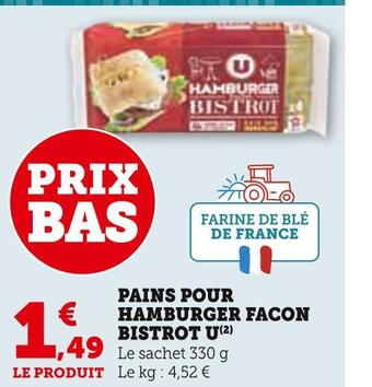 Hyper U U pains pour hamburger facon bistrot offre