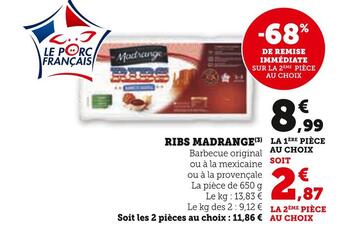 Hyper U Madrange ribs offre