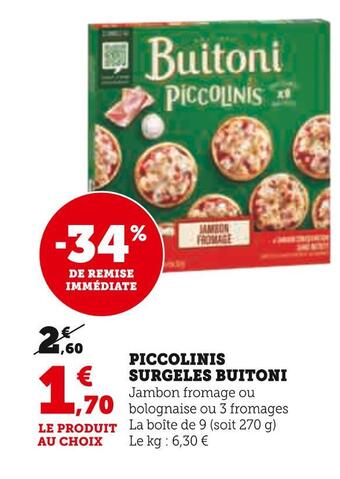 Hyper U Buitoni piccolinis surgeles offre