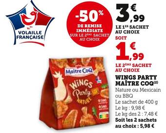 Hyper U Maître coq wings party offre