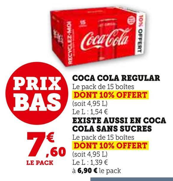 Promo Coca cola coca cola regular chez Hyper U