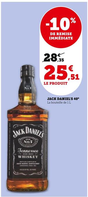 Hyper U Jack daniel's jack daniel's 40° offre