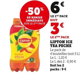 Hyper U Lipton lipton ice tea peche offre