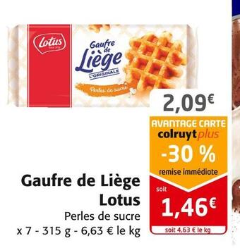 Colruyt Lotus gaufre de liège offre
