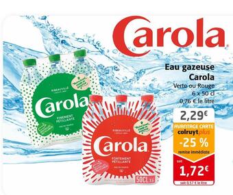 Colruyt Carola eau gazeuse offre