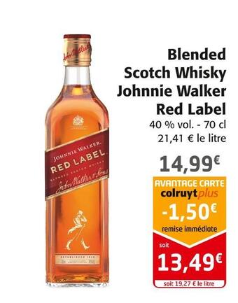 Colruyt Johnnie walker blended scotch whisky red label offre