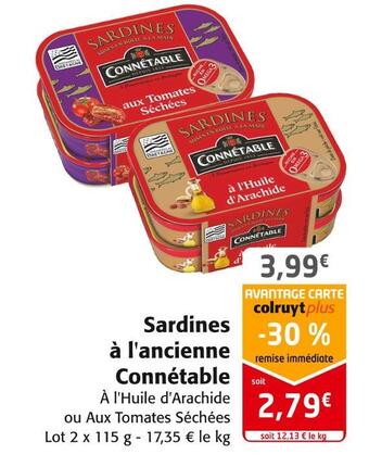 Colruyt Connétable sardines à l'ancienne offre