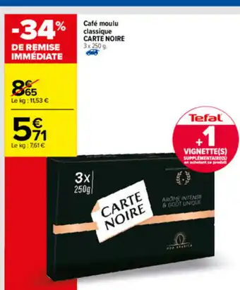 Café Moulu Classique Carte Noire