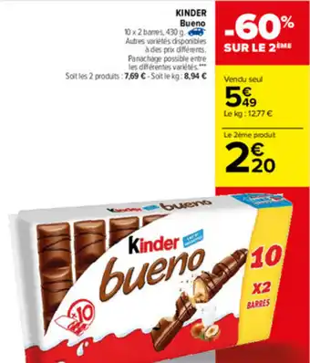Carrefour Kinder Bueno offre
