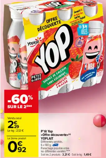 Carrefour P'tit Yop Offre Découverte offre