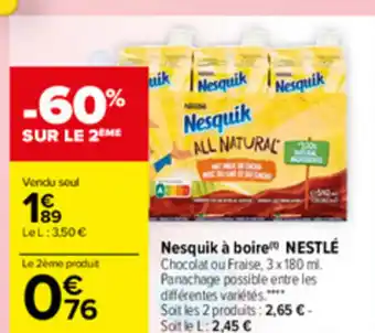 Carrefour Nesquik à Boire offre