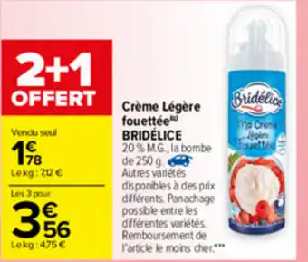 Carrefour Crème Légère Fouettée offre