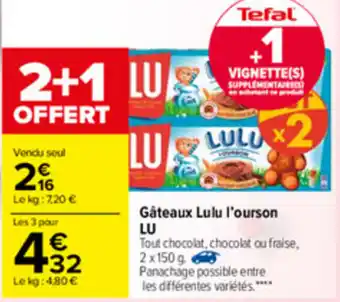 Carrefour Gâteaux Lulu l'ourson LU offre
