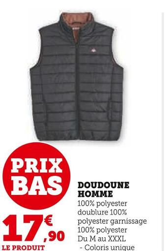Super U Doudoune homme offre