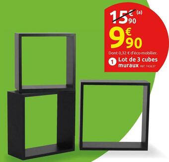 Mr Bricolage Lot de 3 cubes muraux offre