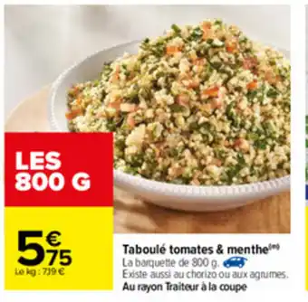 Carrefour Taboulé tomates & menthe offre