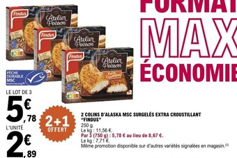 E.Leclerc 2 COLINS D'ALASKA MSC SURGELÉS EXTRA CROUSTILLANT FINDUS offre