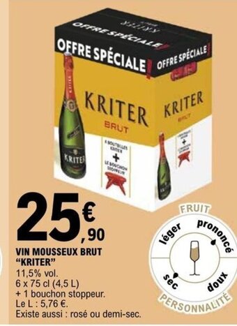 E.Leclerc VIN MOUSSEUX BRUT KRITER offre