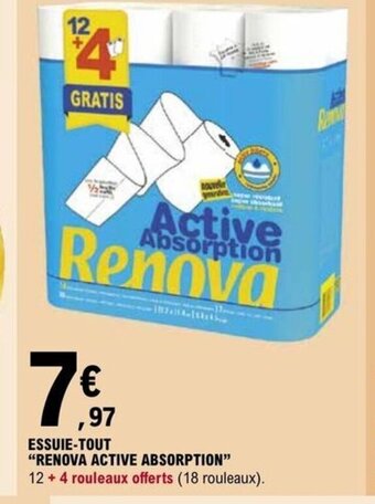 E.Leclerc ESSUIE TOUT RENOVA ACTIVE ABSORPTION offre