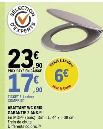 E.Leclerc ABATTANT WC GRIS offre