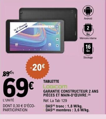 E.Leclerc TABLETTE LOGICOM offre