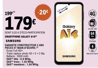 E.Leclerc SMARTPHONE GALAXY A14 offre