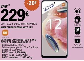 E.Leclerc SMARTPHONE REDMI NOTE 12 offre