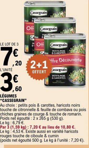 E.Leclerc LÉGUMES CASSEGRAIN offre