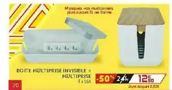 Gifi Boîte Multiprise Invisible + Multiprise offre