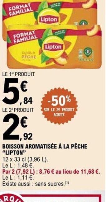 E.Leclerc BOISSON AROMATISÉE À LA PÊCHE LIPTON offre