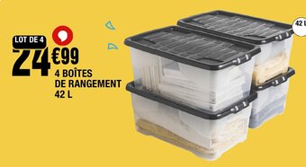 4 BOÎTES DE RANGEMENT 42 L