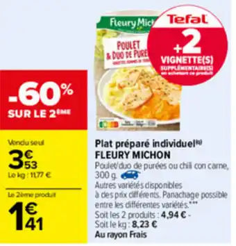 Plat préparé individuel Fleury Michon