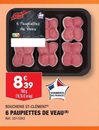 ALDI 6 PAUPIETTES DE VEAU offre