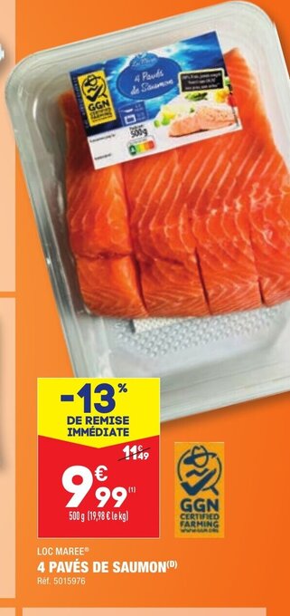 ALDI 4 PAVÉS DE SAUMON offre