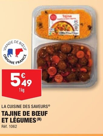 ALDI TAJINE DE BŒUF ET LÉGUMES offre