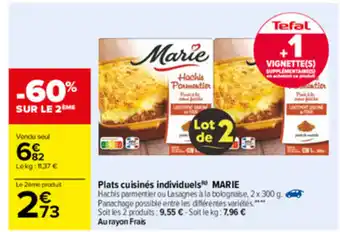 Carrefour Plats cuisinés individuels Marie offre