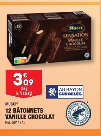 ALDI 12 BÂTONNETS VANILLE CHOCOLAT offre