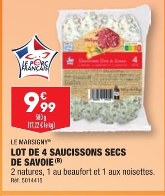 ALDI LOT DE 4 SAUCISSONS SECS DE SAVOIE offre
