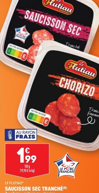 ALDI SAUCISSON SEC TRANCHÉ offre