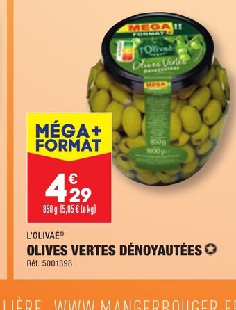 ALDI OLIVES VERTES DÉNOYAUTÉES offre