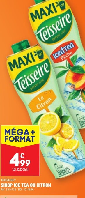 ALDI SIROP ICE TEA OU CITRON offre