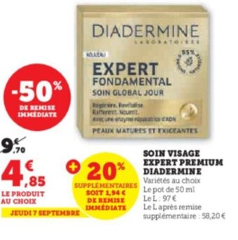 Super U SOIN VISAGE EXPERT PREMIUM DIADERMINE offre