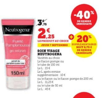 Super U SOIN VISAGE NEUTROGENA offre